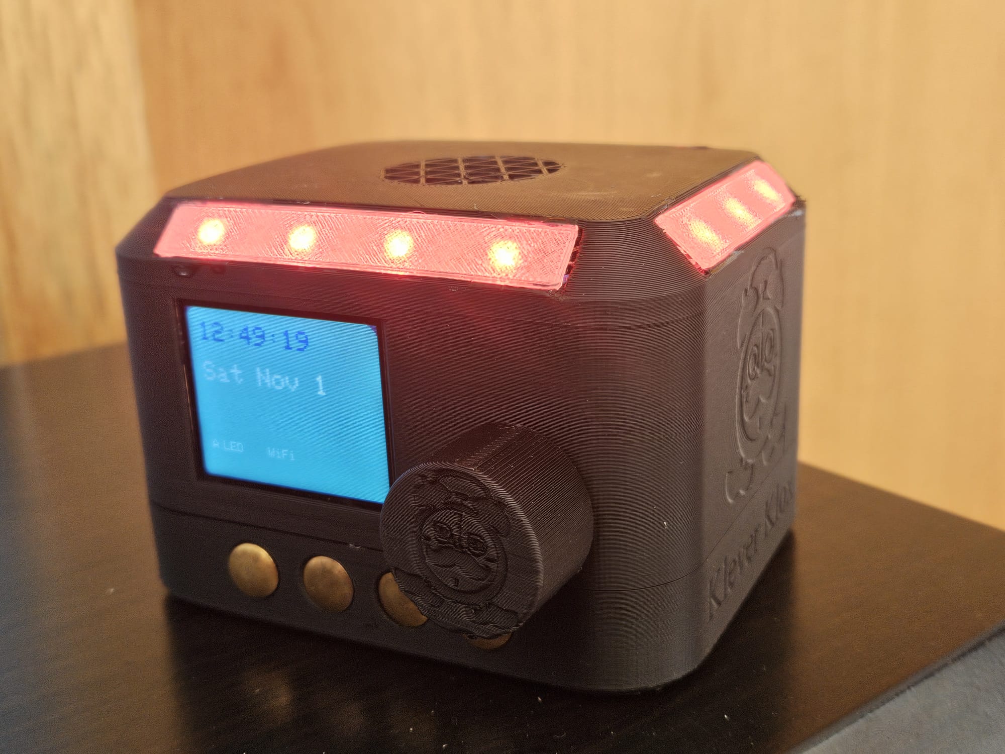 A finished Klever Klox on a desk